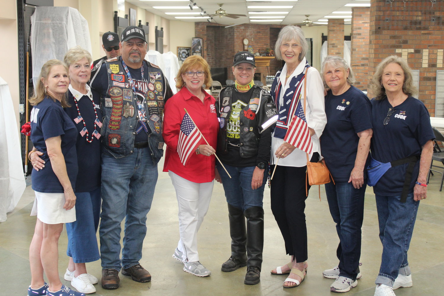 Pictured, from left, are Debbie Cannon, Margaret Collier, Bob Nelson, Hellen Hicks Polk, Kristen Woods, Polly Grimes, Beth Herring and Anne Mollere.