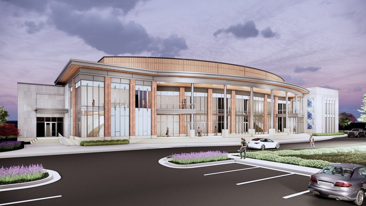 A conceptual rendering shows what Ridgeland’s planned performing arts center could look like.