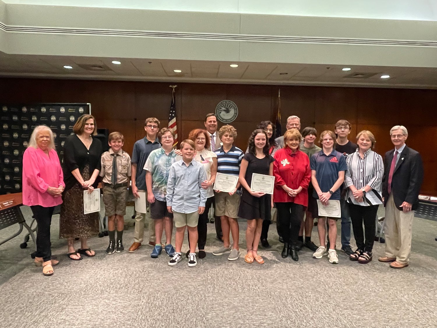 The Madison Mayor and Board of Aldermen recognized the Madison Middle School Robotics team on Tuesday for their recent achievements.