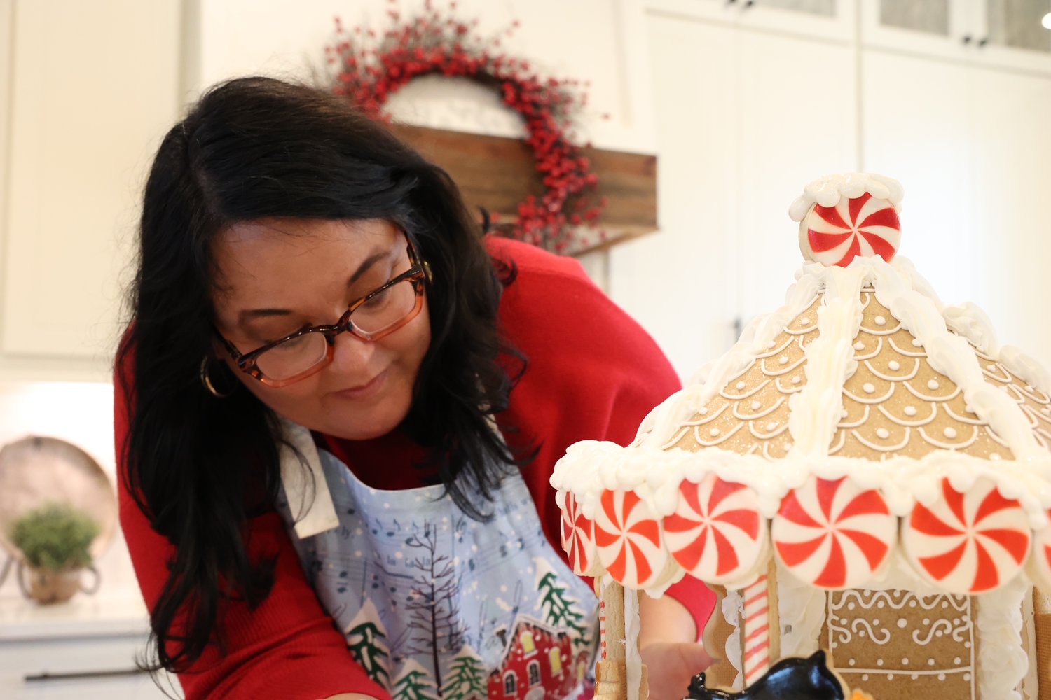 Madison’s Beth Hennington creates a cookie carousel while competing on The Food Network’s “Christmas Cookie Challenge.”