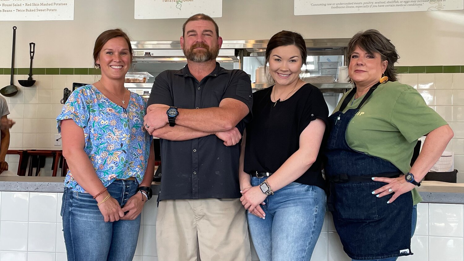 Twisted Turnip employees pose for a picture at the front counter. Pictured, from left: Barbie Pope, Billy Kistler, Cassidy Scott, and Janine Cooper.